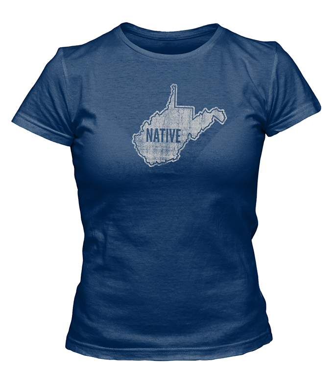 NATIVE ladies tee-navy w/ gray