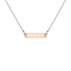 304EVER Engraved Silver Bar Chain Necklace