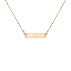 304EVER Engraved Silver Bar Chain Necklace