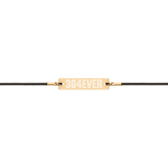 304EVER Engraved Silver Bar String Bracelet