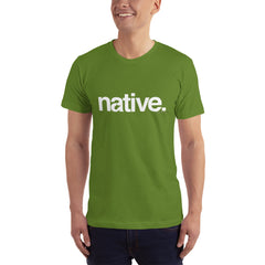 Unisex Native Helvetica Short-Sleeve T-Shirt- White Print