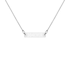 304EVER Engraved Silver Bar Chain Necklace