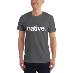 Unisex Native Helvetica Short-Sleeve T-Shirt- White Print