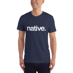 Unisex Native Helvetica Short-Sleeve T-Shirt- White Print