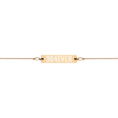 304EVER Engraved Silver Bar Chain Bracelet