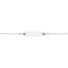 304EVER Engraved Silver Bar Chain Bracelet