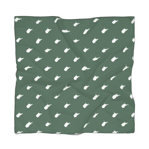 State Outline Poly Scarf-Green