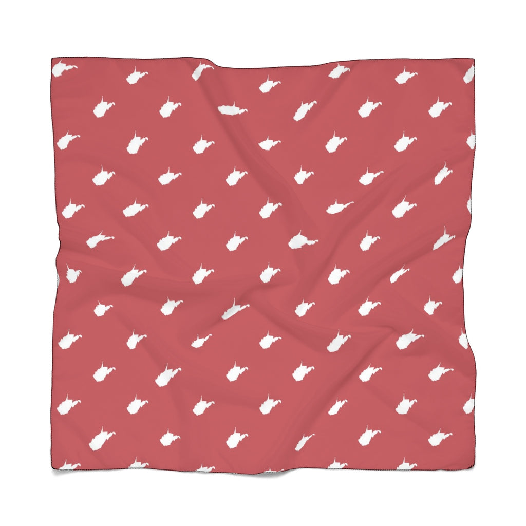 State Outline Poly Scarf-Red