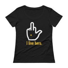 I Live Here Ladies' Scoopneck T-Shirt (Charleston area)