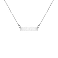 304EVER Engraved Silver Bar Chain Necklace