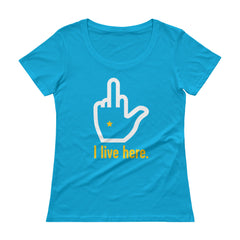 I Live Here Ladies' Scoopneck T-Shirt (Charleston area)